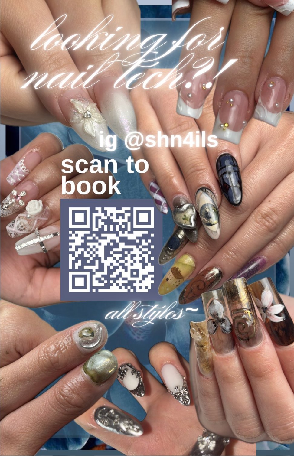 Shnails promotional flyer with nail photography